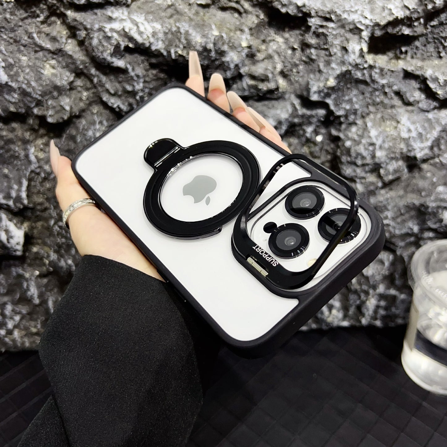 Coque iPhone Transparente avec Double Support Intégré