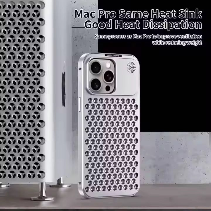 Coque 100% Aluminium Perforée (Protection écran offerte)
